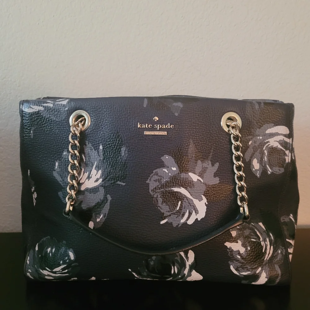 Kate Spade Briar Lane Night Rose Meena Satchel - Picture 2 of 13